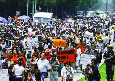 Journalists Protest against rising violence during march in Mexico by Knight Foundation Journalists Protest against rising violence during march in Mexico by Knight Foundation