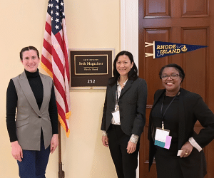author and fellow advocates standing in front of representative's office