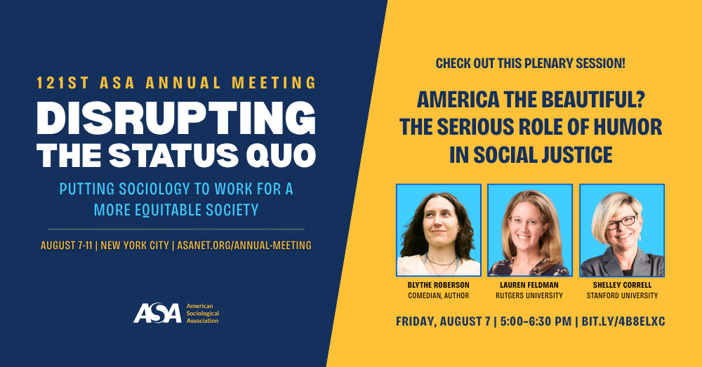 promo for the 2026 asa annual meeting plenary "America the Beautiful? The Serious Role of Humor in Social Justice"